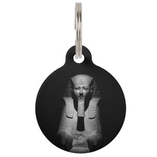 Black and white pharaoh king pet tag