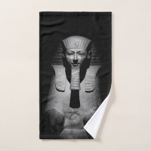 Black and White Pharaoh King Photograph Hand Towel