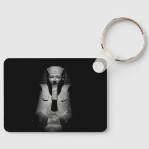 Black and White Pharaoh King Photograph Keychain