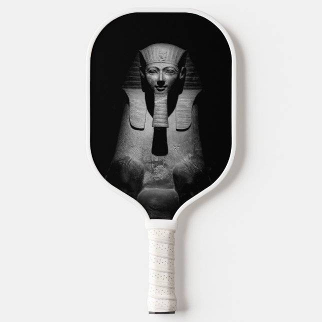 Black and white pharaoh king pickleball paddle (Front)