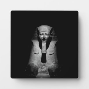 Black and white pharaoh king plaque