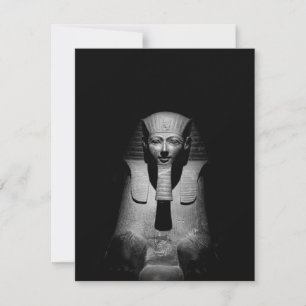 Black and white pharaoh king RSVP card