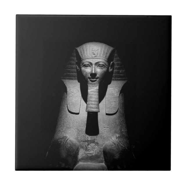 Black and white pharaoh king tile (Front)
