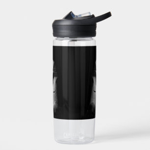 Black and white pharaoh king water bottle