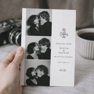 Black and White Photo Booth Strip Save the Date
