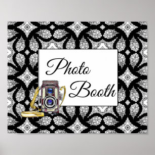 Black and White Photo Booth Wedding Sign Poster