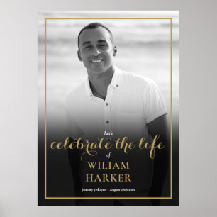 Black And White Photo Celebration of Life Sign