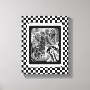 Black and White Photo Collage Vintage Canvas Print