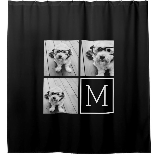 Black and White Photo Collage with Monogram (Front)