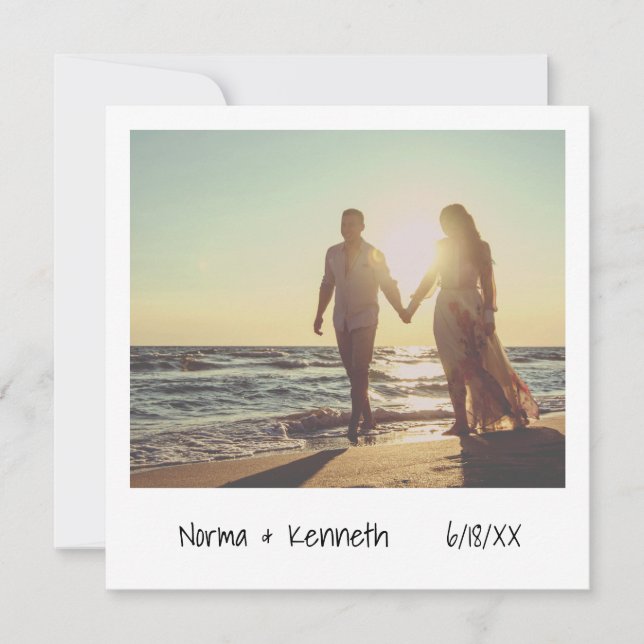 Black and White Photo Engagement Party Invitation (Front)