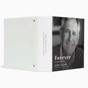 Black and White Photo Funeral Memorial Binder
