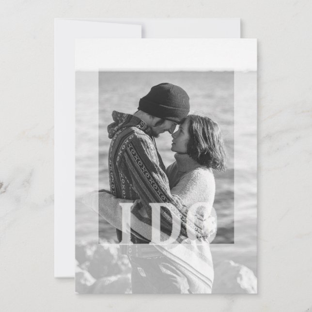 Black and White Photo I Do, Wedding Invites (Front)