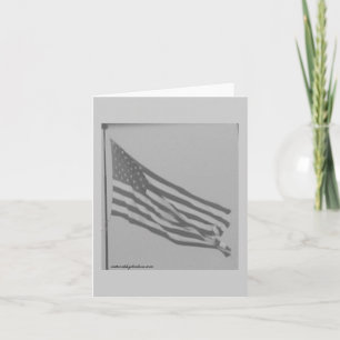Black and white photo of American Flag Card
