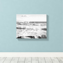 Black and White Photo of Atlantic Ocean Waves
