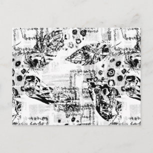 Black and White Photo of Friends in a Classic Snap Postcard