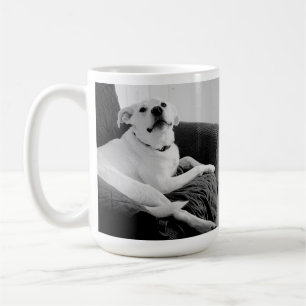 Black and White Photo of Talking Dog Text Message Coffee Mug