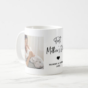 Black and White Photo Script First Mother's Day Coffee Mug