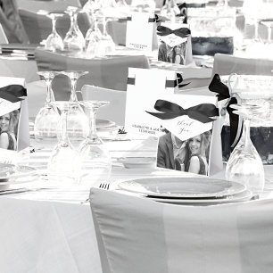 Black And White Photo Thank You White Wedding Favor Box