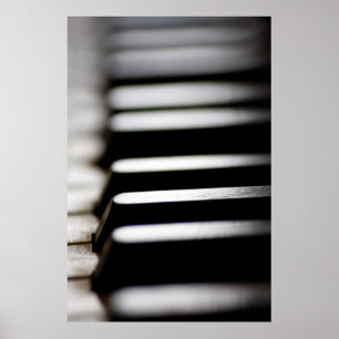 Black and white photograph of Piano keys Poster