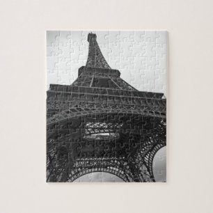 Black and white photograph of the Eiffel Tower Jigsaw Puzzle
