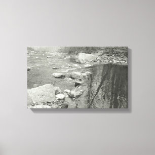 Black and White Photography Calm River on Canvas