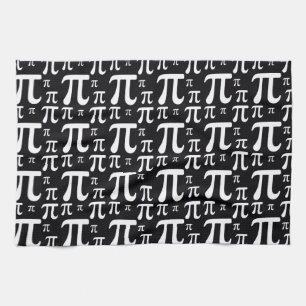 Black and White Pi Pattern Kitchen Towel