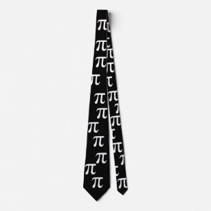Black and White Pi Symbol Tie