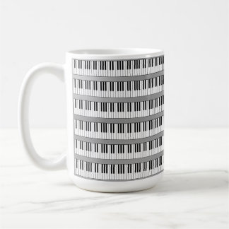 black and white piano keyboard coffee mug