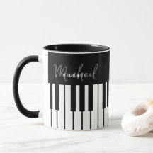 Black and White Piano Keyboard Monogram