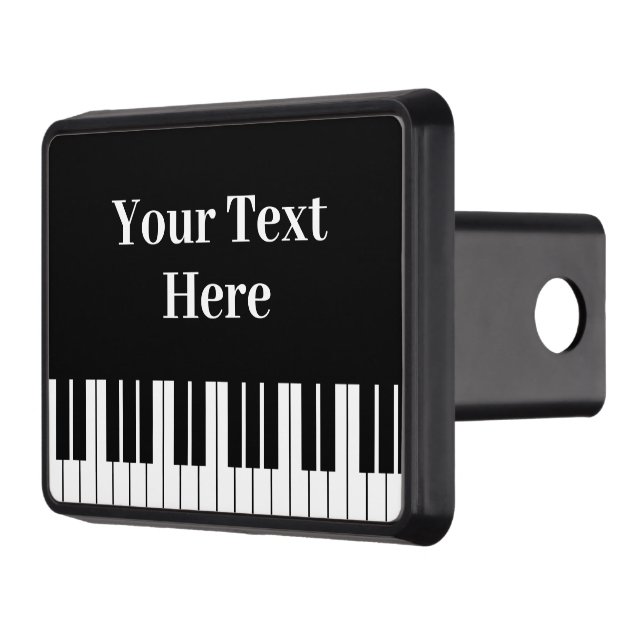 Black and white piano keys custom tow hitch cover (Left)