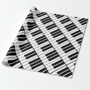 Black and white piano keys Holiday wrapping paper