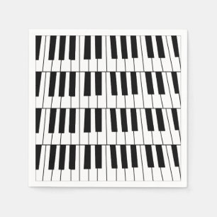 Black and White Piano Keys Pianist Musician Party Napkin