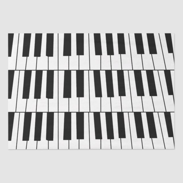 Black and White Piano Keys Pianist Musician Tissue Paper (Front)