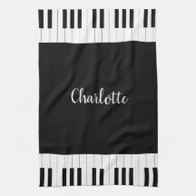 Black and White Piano Keys With Customazed Name