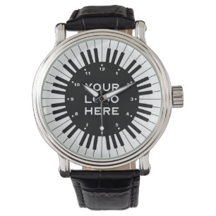 Black and White Piano Keys With Customized Logo Watch