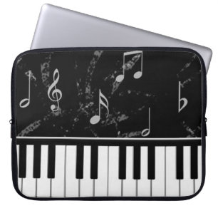 Black and White Piano Music Laptop Sleeve