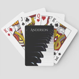 Black and White Piano Music Playing Cards