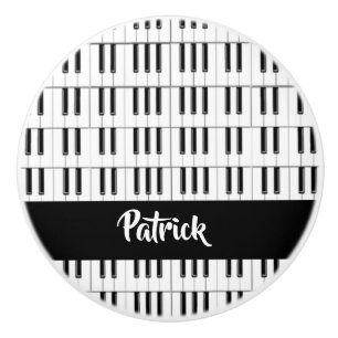 Black and white piano pattern ceramic knob