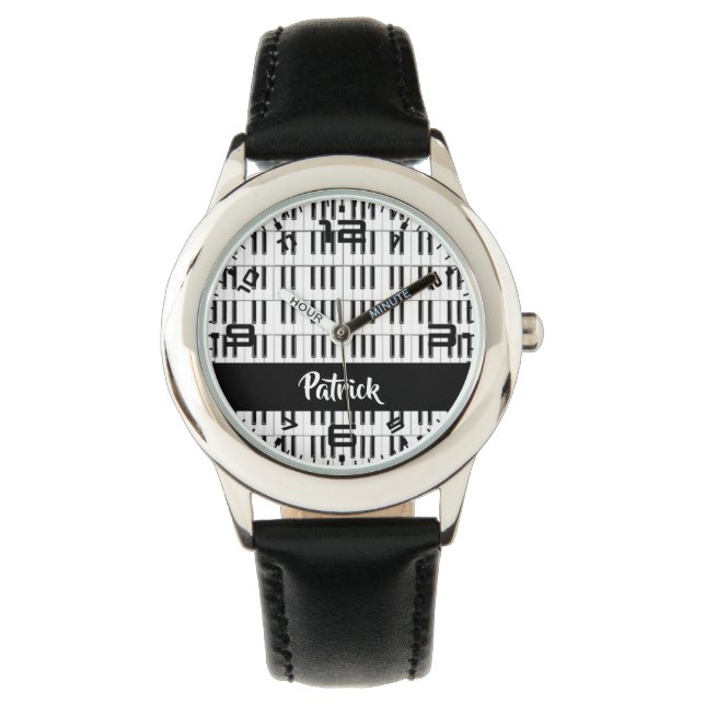 Black and white piano pattern watch (Front)