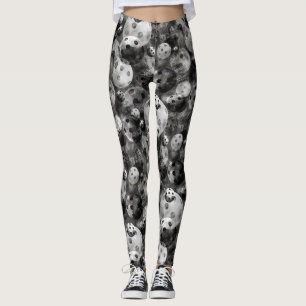 Black and White Pickleball pattern Leggings