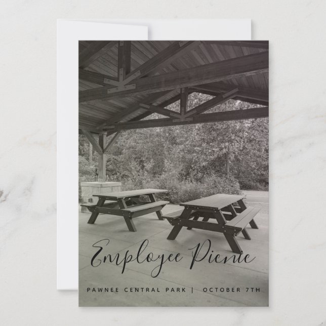 Black and White Picnic Invitation (Front)