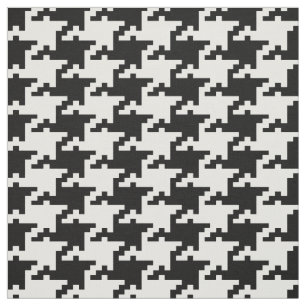 Black And White Pied De Poule Pattern Fabric