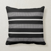 Black and white pillow with dot & line pattern