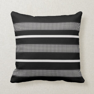 Black and white pillow with dot & line pattern