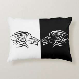 Black and White Pillow with Lions