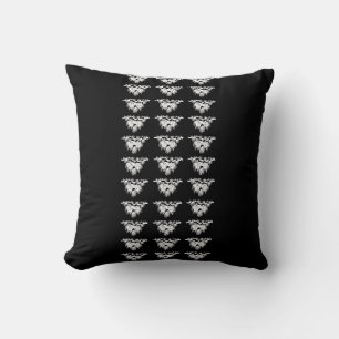 black and white pine cones throw pillow