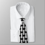 Black and white pineapple fruit pattern neck tie<br><div class="desc">Black and white tropical pineapple fruit pattern neck tie. Cool Birthday,  wedding or Father's Day gift idea for men. Funny clothing accessories with fruity summer icon. Fun present for dad,  father,  husband,  grandpa,  teacher,  groom,  bachelor,  son,  groomsmen,  best man etc. Customizable black background colour. Vinatge artwork print.</div>