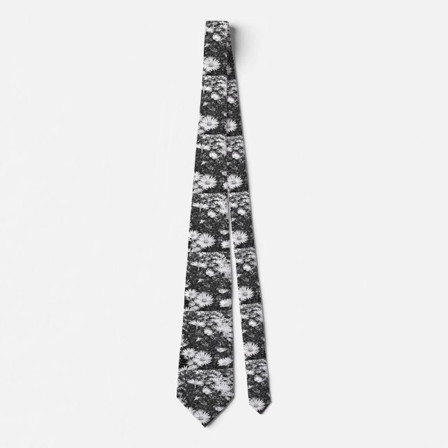 black and white pixel art  tie (Front)