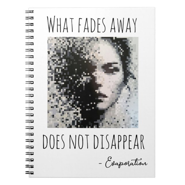 Black and white pixel face painting  notebook (Front)
