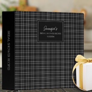 Black and White Plaid Bridal Shower Recipe  Binder